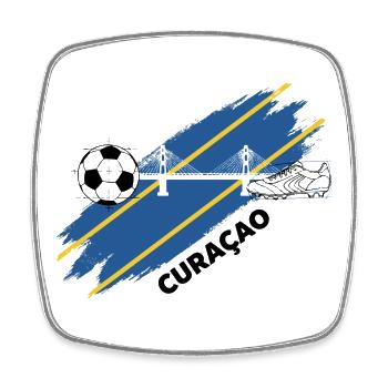 Curaçao Football Maillot Supporter Curacao Soccer - Magnet carré - blanc - Devant