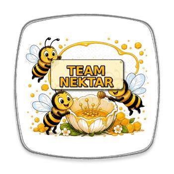 abeille, apiculteur, nid d’abeille, fleurs, insecte des prairies, - Magnet carré - blanc - Devant