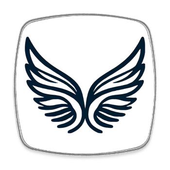 Wings of the Night Silhouette - Square fridge magnet - white - Front