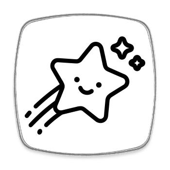 shooting star - Square fridge magnet - white - Front