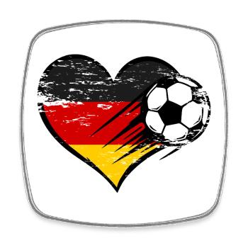 Germany Flag Football with Heart Used - Square fridge magnet - white - Front