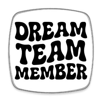 Team Member Retro - Viereckiger Kühlschrankmagnet - Weiß - Vorne