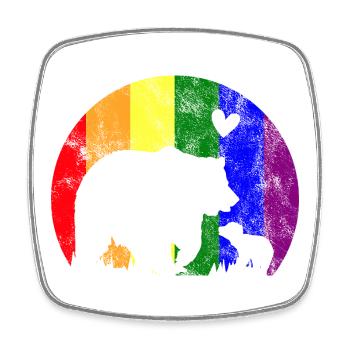 LGBT Gay Pride Stolze Mama Bär - Viereckiger Kühlschrankmagnet - Weiß - Vorne