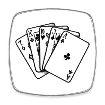 Playing Cards Casino Gambling - lllustration - Square fridge magnet - white - Front