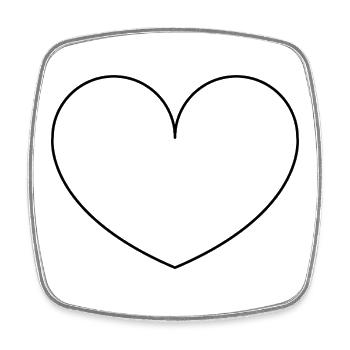 Heart Outline - Square fridge magnet - white - Front