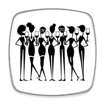 Groupe du Parti des Femmes - Magnet carré - blanc - Devant