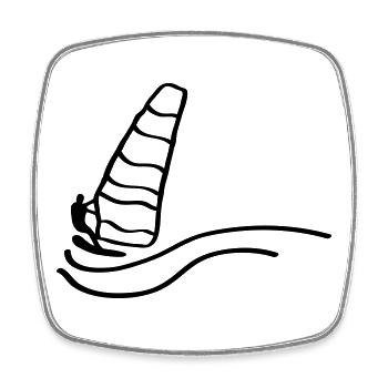 Surfeur surfeur - Magnet carré - blanc - Devant