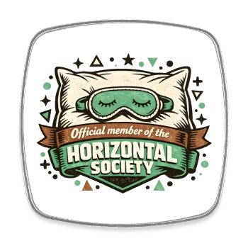 Offizielles Mitglied der Horizontal Society - Viereckiger Kühlschrankmagnet - Weiß - Vorne