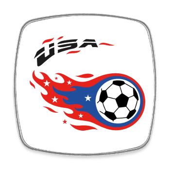 Football Soccer USA Fireball Comet Fanshirt - Viereckiger Kühlschrankmagnet - Weiß - Vorne