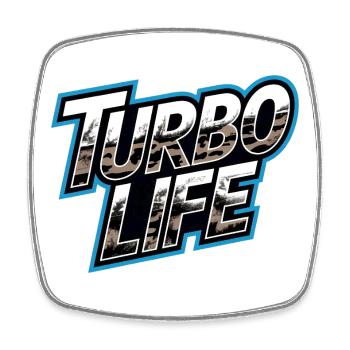 Turbo Life Spruch Auto Tuning Camouflage - Viereckiger Kühlschrankmagnet - Weiß - Vorne