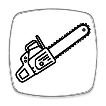 chainsaw - Square fridge magnet - white - Front