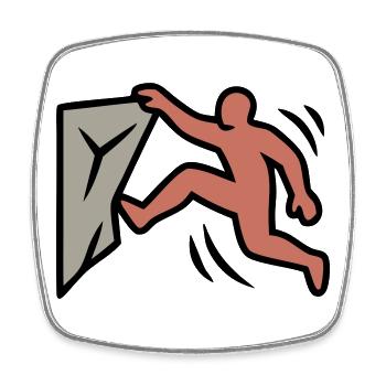 Boulderer Sprung Klettern Bouldern Sport - Viereckiger Kühlschrankmagnet - Weiß - Vorne