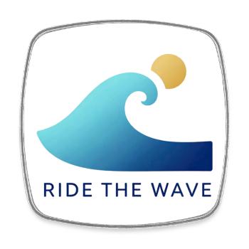 Surfers at sunrise - Square fridge magnet - white - Front