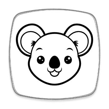Koala face - Square fridge magnet - white - Front