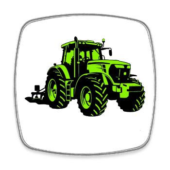 Traktor – Bauer - Viereckiger Kühlschrankmagnet - Weiß - Vorne