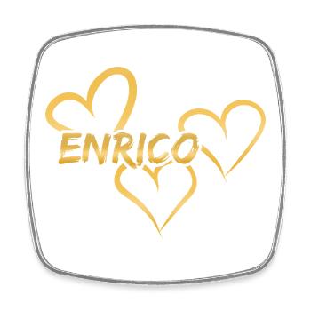 Vorname Enrico - Viereckiger Kühlschrankmagnet - Weiß - Vorne