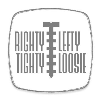 Logo DIY Drôle à droite Tighty Tighty Lefty - Magnet carré - blanc - Devant