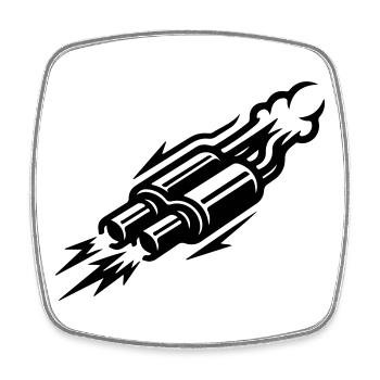 Exhaust Symbol Kmh - Square fridge magnet - white - Front