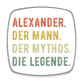 Alexander Vorname Der Mann Der Mythos Die Legende - Viereckiger Kühlschrankmagnet - Weiß - Vorne