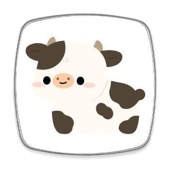Holstein-Kuh - Viereckiger Kühlschrankmagnet - Weiß - Vorne