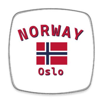 Norwegen - Viereckiger Kühlschrankmagnet - Weiß - Vorne