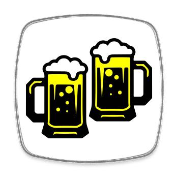 Icône de la bière qui encourage - Magnet carré - blanc - Devant