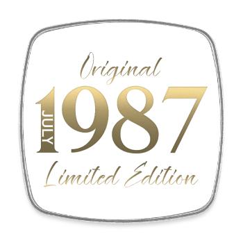 Cadeau du 39e anniversaire Millésime de juillet 1987 - Magnet carré - blanc - Devant
