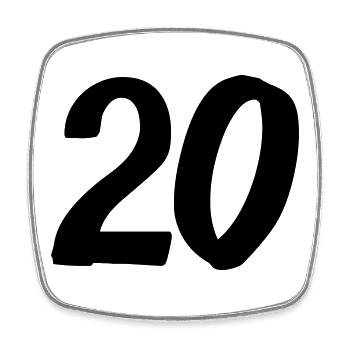 20 - Square fridge magnet - white - Front