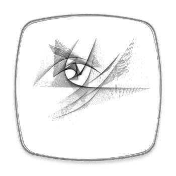 Geometrisches Auge – Generative Line Art - Viereckiger Kühlschrankmagnet - Weiß - Vorne