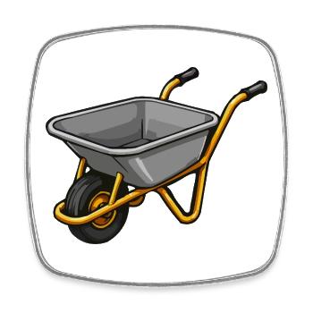 Garten Schubwagen Cartoon - Viereckiger Kühlschrankmagnet - Weiß - Vorne