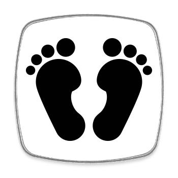 fussabdruck_1 - Square fridge magnet - white - Front