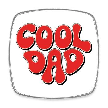 Cool Dad - Viereckiger Kühlschrankmagnet - Weiß - Vorne