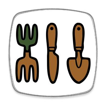 Gardening Tools Gardeners Landscaping Garden - Square fridge magnet - white - Front