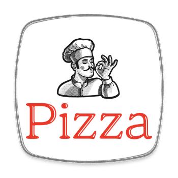 Pizza Chef - Square fridge magnet - white - Front
