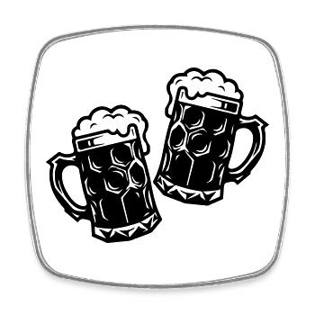 Toast en chope de bière Toast Toast Acclamations - Magnet carré - blanc - Devant
