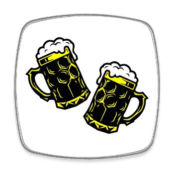Bierkrug Bier Symbol - Viereckiger Kühlschrankmagnet - Weiß - Vorne