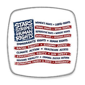 Justice in Stars and Stripes - Square fridge magnet - white - Front