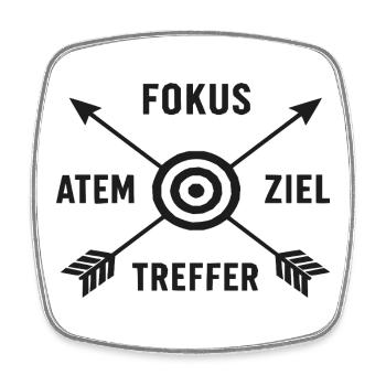 Fokus Ziel Treffer - Target Diagramm - Viereckiger Kühlschrankmagnet - Weiß - Vorne