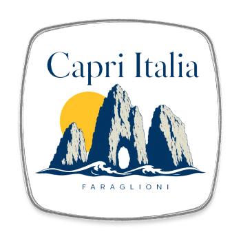 Capri Italia Faraglioni Travel Souvenir for Italy  - Square fridge magnet - white - Front