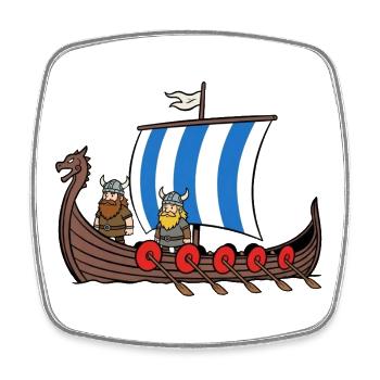 Viking Boat - Square fridge magnet - white - Front