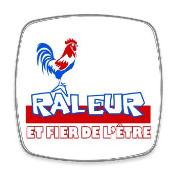 Râleur Fier de l’être Coq Logo - Magnet carré - blanc - Devant