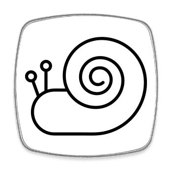 Petit Escargot - Symbole - Magnet carré - blanc - Devant