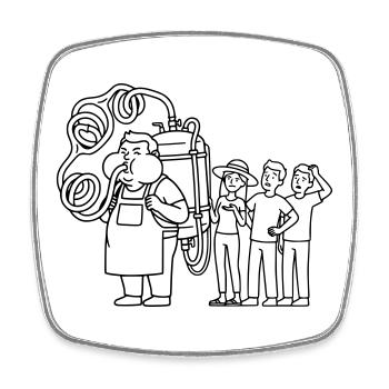 Vendeur de bière - Magnet carré - blanc - Devant
