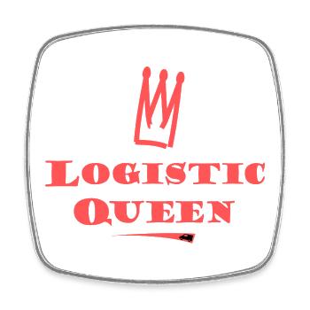 Logistik Königin Logo - Viereckiger Kühlschrankmagnet - Weiß - Vorne
