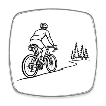 Montée forestière sur piste cyclable - Magnet carré - blanc - Devant