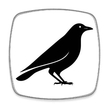 crow - Square fridge magnet - white - Front
