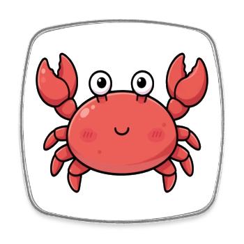 Krabbe Krebs Kawaii Geschenk Urlaub Strand  - Viereckiger Kühlschrankmagnet - Weiß - Vorne
