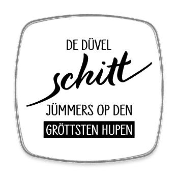 De Duevel Schitt Juempers Shirt - Viereckiger Kühlschrankmagnet - Weiß - Vorne