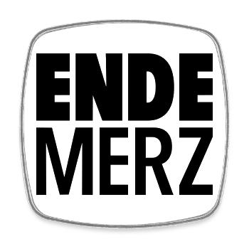 Ende Merz - Viereckiger Kühlschrankmagnet - Weiß - Vorne
