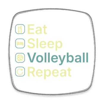 Eat Sleep Volleyball Repeat Funny Volleyball Gift - Square fridge magnet - white - Front